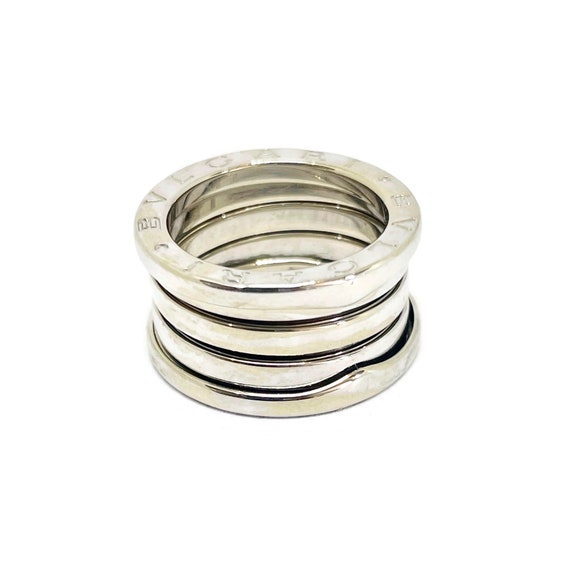 BVLGARI Ring. B.zero1 Band Ring 750 White Gold 18 Kt - Etsy