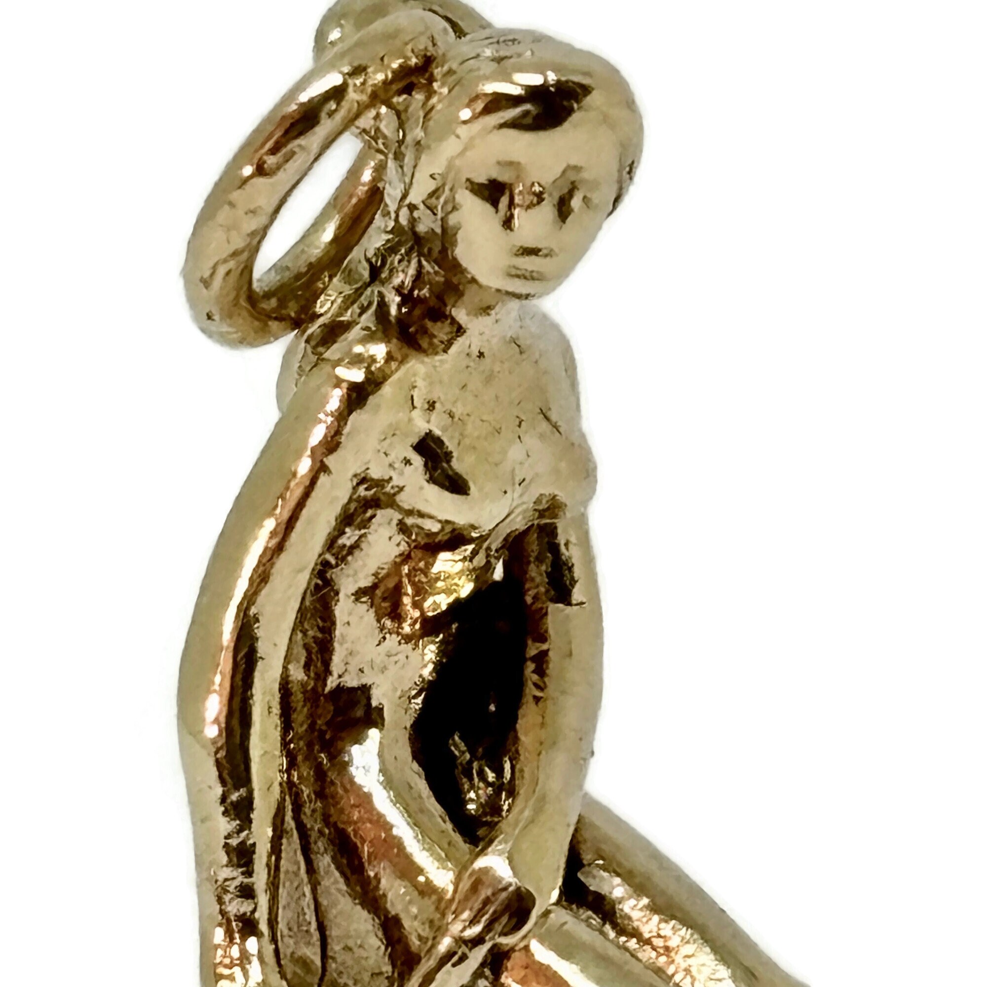 人魚姫の像チャーム ゴールド ペンダント デンマーク お土産チャーム