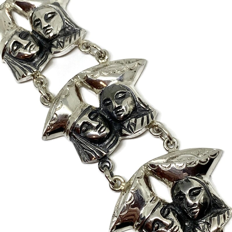 Inca/'s Folkloric Ecuaridian Folk Ethnic bracelet 900 silver