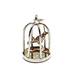Silver Birdcage charm. Vintage charms for bracelet.