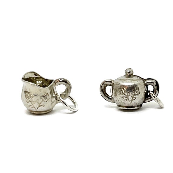 Milk jug and sugar pot set of 2  silver charms fo… - image 1