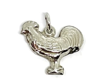 Chicken charm Sterling Silver charm for bracelet or necklace.