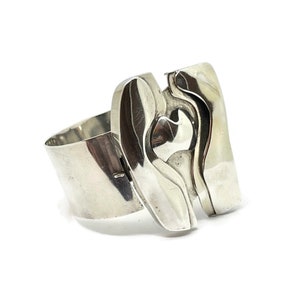 Modernist  hinged cuff bracelet. Bangle bracelet.