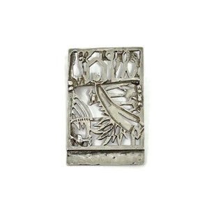 Jeroen Krabbé Sterling Silver Brooch Pendant Necklace Brutalist Modernist The Netherlands 1999 Very Good Vintage Condition