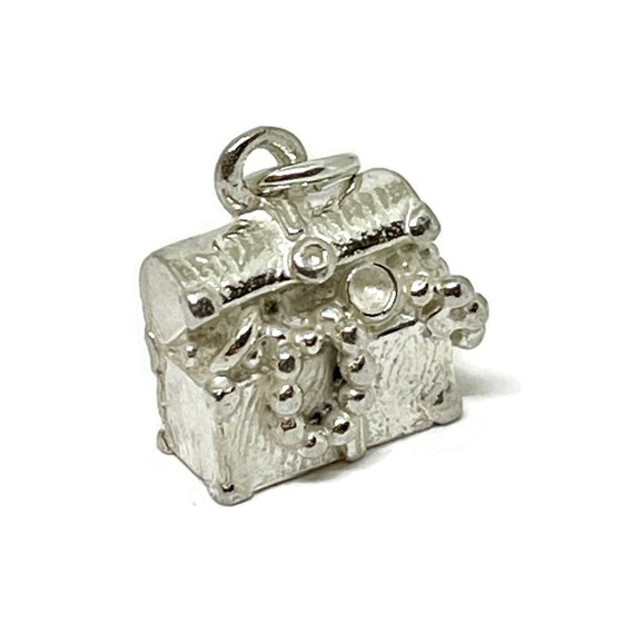 Treasure chest charm. Vintage silver charm for br… - image 1