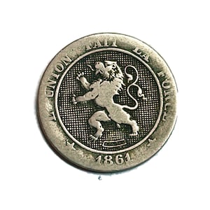 1861 Belgium 5 centimes 1861 Belges Leopold Premier Roi Des Belges Coin de Belgium