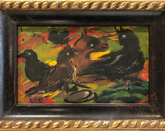 Manner of Franz Marc Oil Painting: Birds