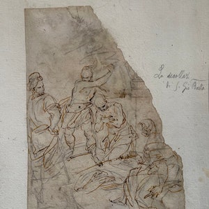 Alessandro Maganza Old Master Drawing: Recto Transfiguration, Verso The Decapitation of St. John Baptist image 2