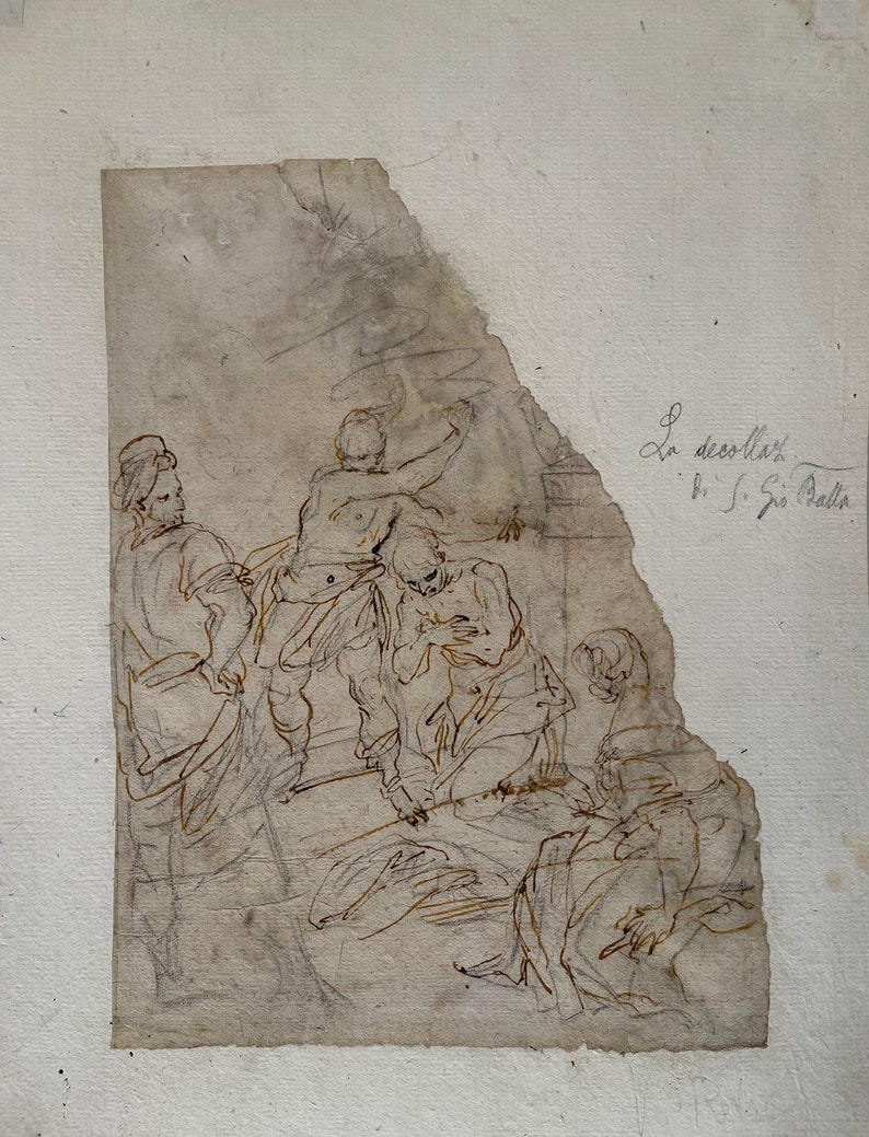 Alessandro Maganza Old Master Drawing: Recto Transfiguration, Verso The Decapitation of St. John Baptist image 2