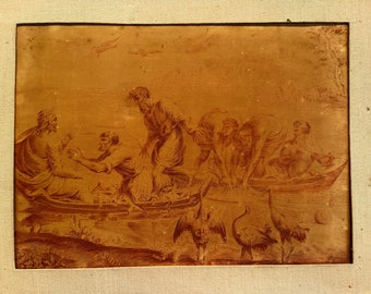 Michelangelo Ricciolini (After Raphael) Drawing: "The Miraculous Draught of Fishes"