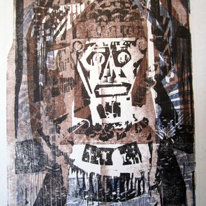Woodblock Print by illegible artist: African Tribe Design