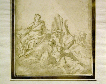 Manner of Gaspare Diziani and Fabio Canal Drawing: The Ecstasy Of St. Cecilia