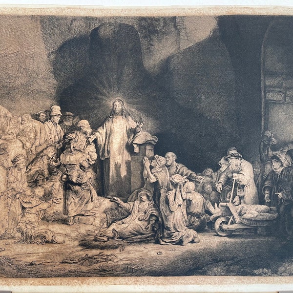 Rembrandt Old Master Engraving: Jesus Healing