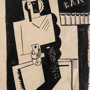 Louis Marcoussis Drawing: &quot;Bar&quot;