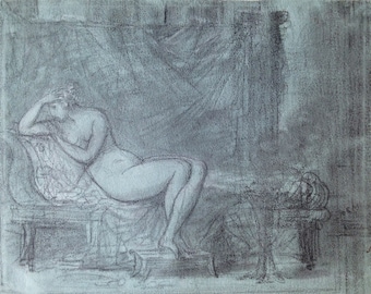 Pierre-Paul Prud'hon Drawing: "Odalisque"