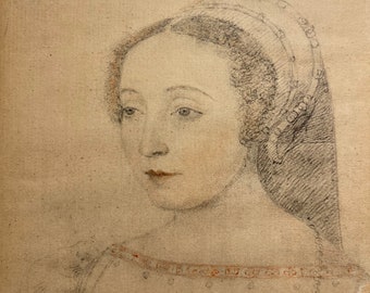 Francois Clouet Old Master Drawing (Attr): Mademoiselle du Goguier