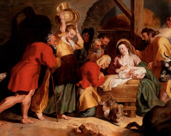 Oil Painting After Sir Peter Paul Rubens: The Adoration of the Shepherds