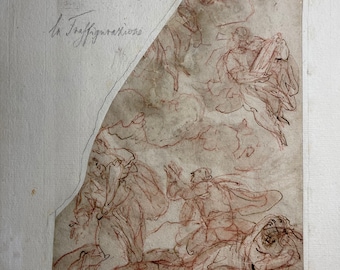 Alessandro Maganza Old Master Drawing: Recto- Transfiguration, Verso- The Decapitation of St. John Baptist