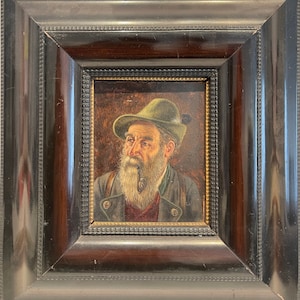 Oskar Schmitt Oil Painting: Portrait of a man with a pipe