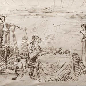 Dibujo de Paul Albert Besnard: ""La Carta""