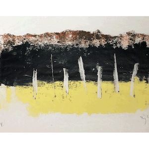 Zyle Etching: Czarno-żółta abstrakcja