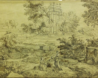 Joseph Anton Koch Drawing: "Extensive Landscape