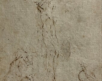 Francesco Maria Mazzola Parmigiano Old Master Drawing (Attr): "Lamentation of Christ"