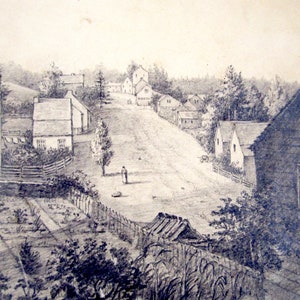 Gordon Barlow Drawing: Image of a town in perspective image 1