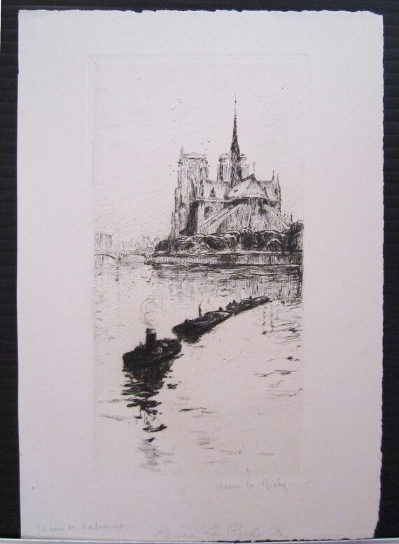 Henri Le Riche - Signed Etchings - Etsy