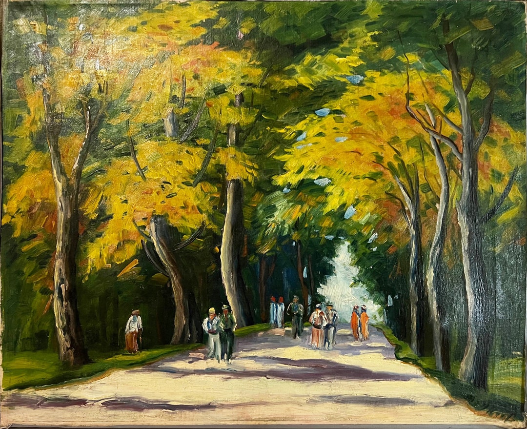 Krote Zanetzka Oil Painting: Park Scene - Etsy