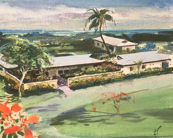 Charles Hawes Watercolor: Frederiksted, St. Croix, VI