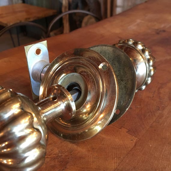 Vintage Dexter Brass Door Knobs Latch Hardware Etsy