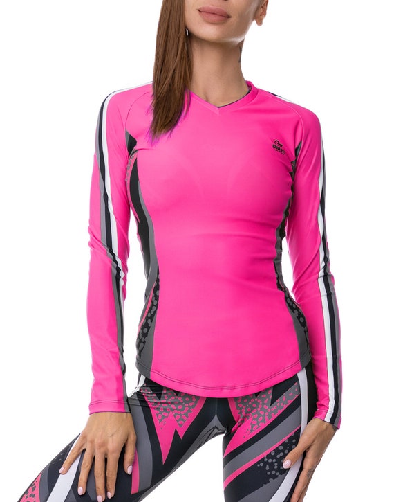 Pink Women Long Sleeve Shirt/ Yoga Top/ Long Sleeve Crop Top/ Workout  Clothes -  Canada