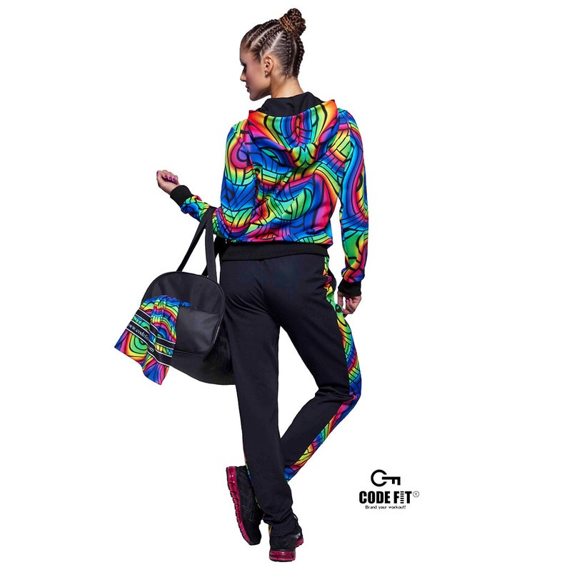 Rave Tracksuit Set, Two Piece Long Sleeve Workout Top and Sweat Pants ...