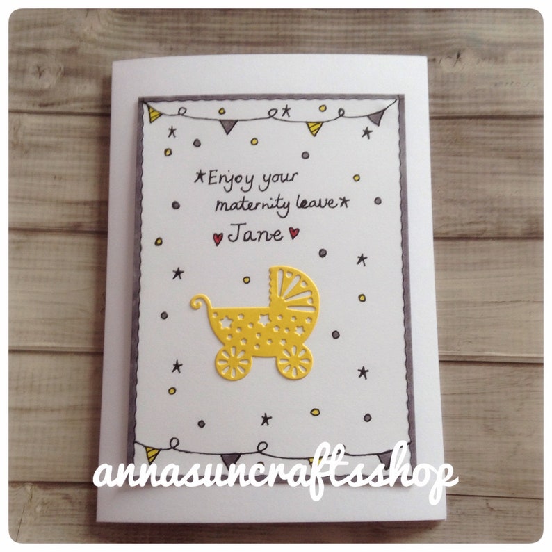Handmade Personalised Maternity Leave Card Etsy