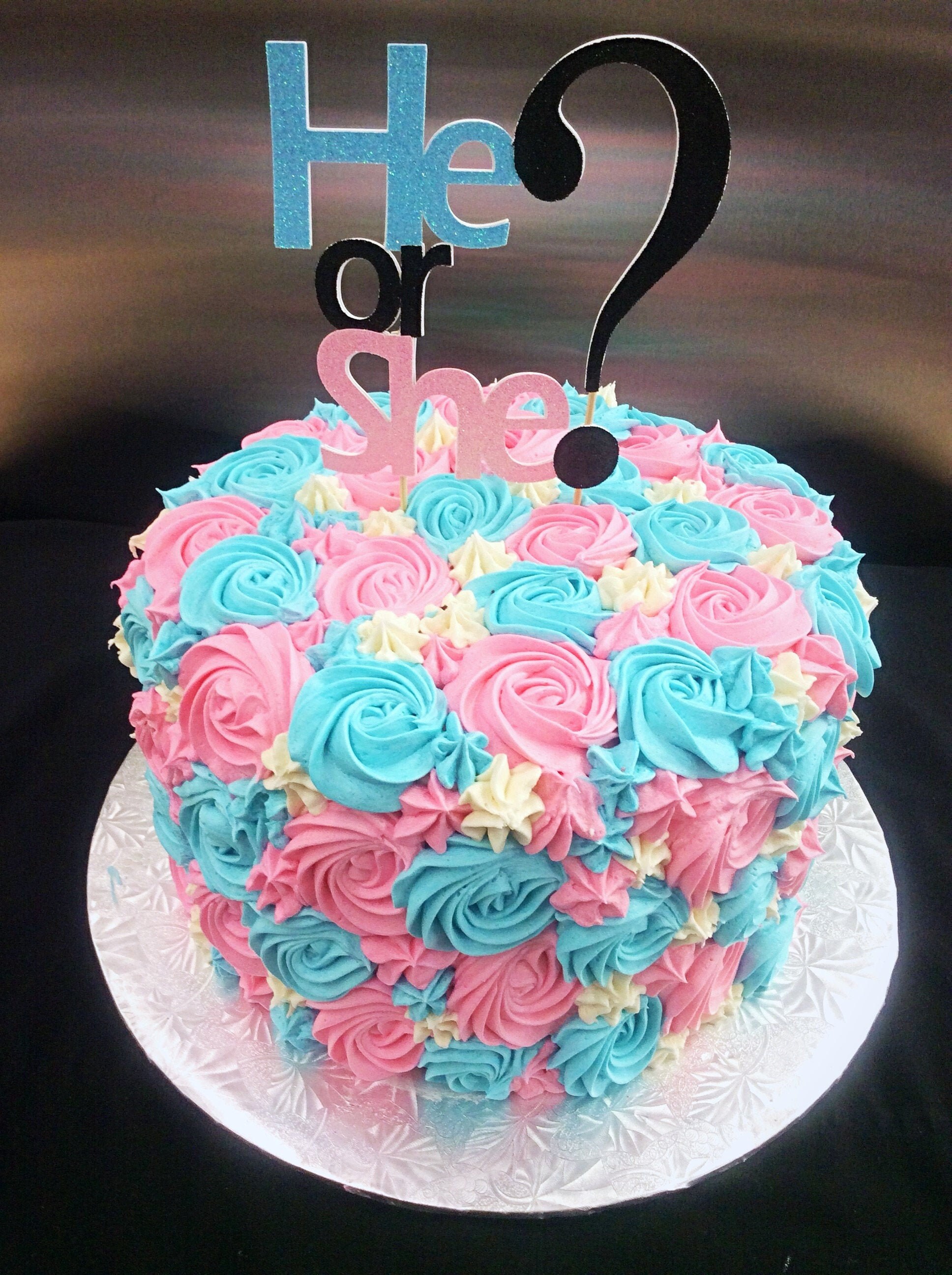 Gender Reveal Cake Topper He Or She Cake Topper Gender Etsy Hong Kong