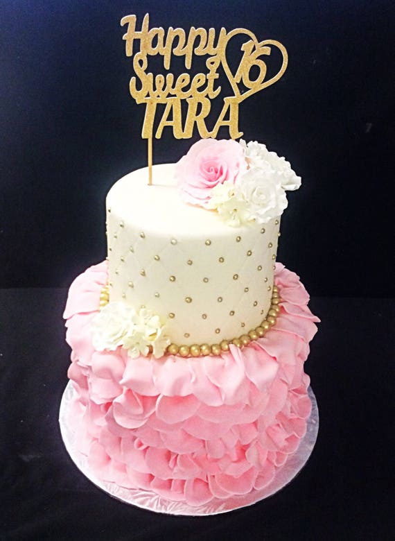 Wonderlijk Happy Sweet 16 Cake Topper Sweet 16th Birthday Personalized | Etsy TM-19
