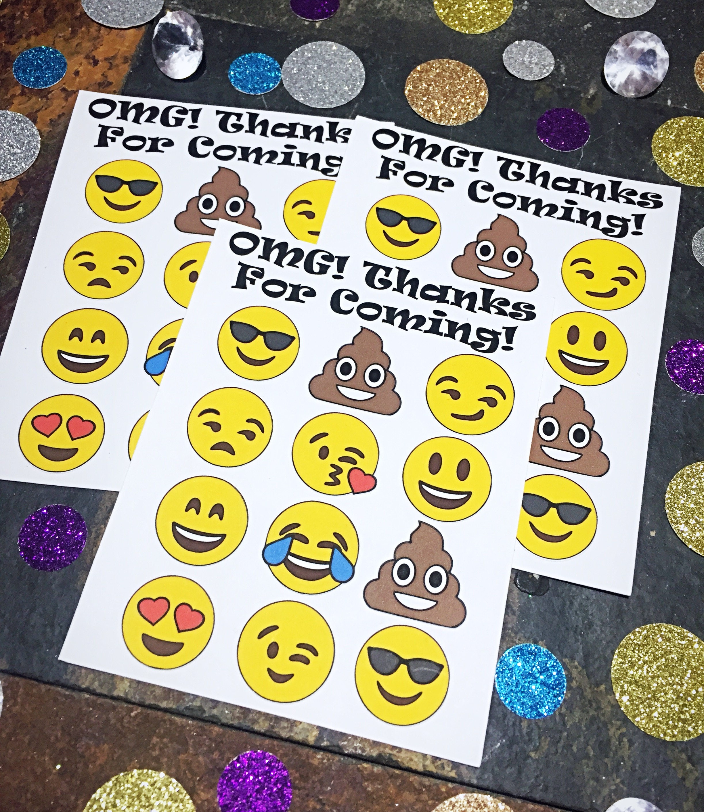 Emoji Party Favors Emoji Birthday Party Stickers Emoji Etsy