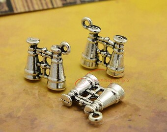 4 Pair of binoculars charms antique bronze toneBC53