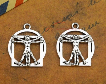 5 da Vinci´s Mann Anhänger in antik Bronze