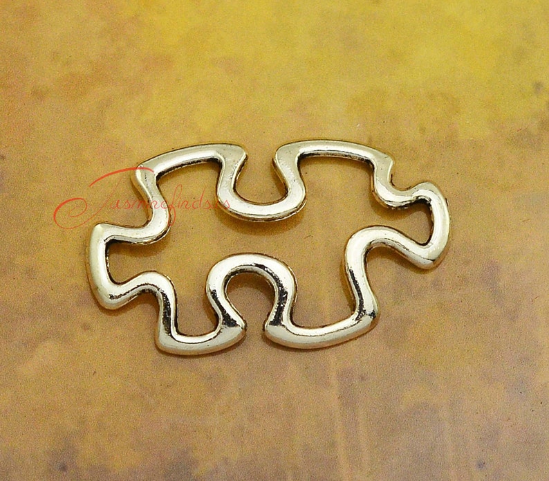 20pcs Sliver//Bronze Autism Awareness Puzzle Piece Connectors Charm Free shipping
