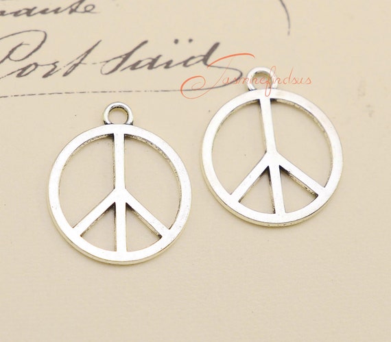 30pcs Peace symbol Tibet silver Charms Pendants DIY Jewellery Making crafts