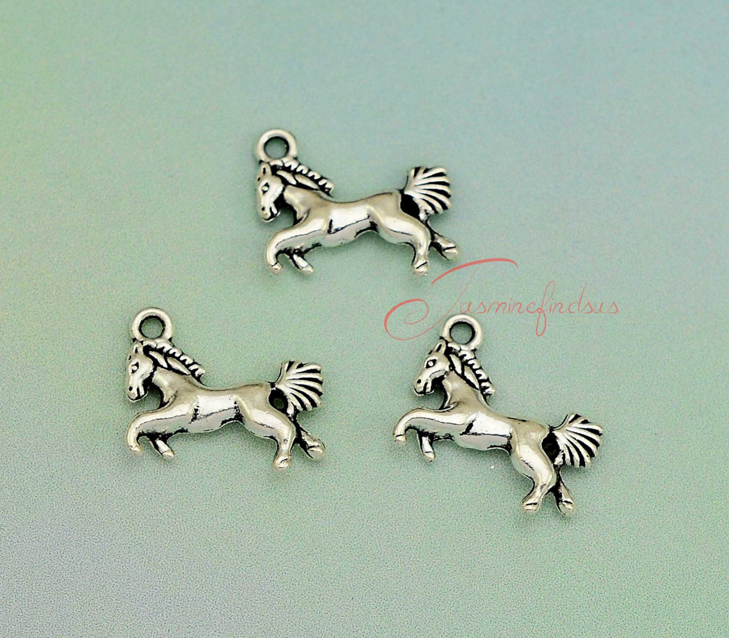 20PCS16x19mm Baby Horse Charms, Antique Silver Tone Horse Animal