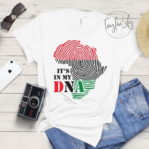 Het zit in mijn DNA Shirt, Black Pride Shirts, Vingerafdruk Afrika Kaart Shirt, Black History Month Shirt, Het zit in mijn DNA, Africa Native Tshirt