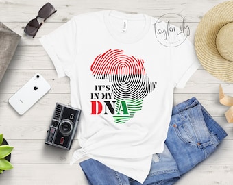 Het zit in mijn DNA Shirt, Black Pride Shirts, Vingerafdruk Afrika Kaart Shirt, Black History Month Shirt, Het zit in mijn DNA, Africa Native Tshirt