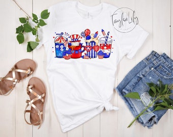 4th of July Coffee Shirt, 4th of July Shirt, Independence Day Tee, USA Patriotic Shirt, USA Shirt, Coffee Shirt, Coffee Lovers Tee, Coffee