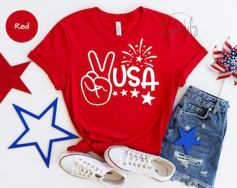 USA Shirt, 4 juli Shirt, 4 juli, Merica Shirt, Peace Shirt, Fourth of July Shirt, Woman's Independence Day Shirt, USA Tshirt