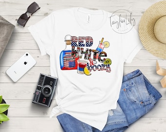July 4th, Red White Boozy Tshirt, USA Americana T-Shirt, 4th of July Shirt, Day Drinking Shirt, American Flag, Independence Day, Patriotic