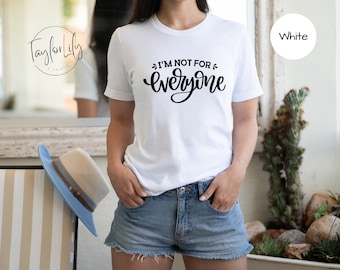 Grappig shirt, ik ben niet voor iedereen shirt, grappig grafisch t-shirt, grappig grafisch t-shirt, sarcastisch shirt, introvert shirt, sarcasme, houding tee