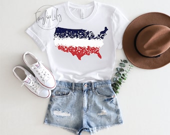 Chemise de carte des États-Unis, chemise de carte, t-shirt de carte de l'Amérique, chemise de carte des États-Unis, chemise de drapeau des États-Unis, chemise du 4 juillet, chemise du jour de l'indépendance, chemise du 4 juillet, vétéran